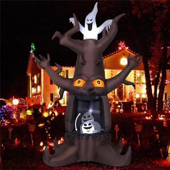 GOOSH 9 FT Halloween Inflatable Animated Dead Tree Outdoor Decorations Blow Up - Picture 7 of 7